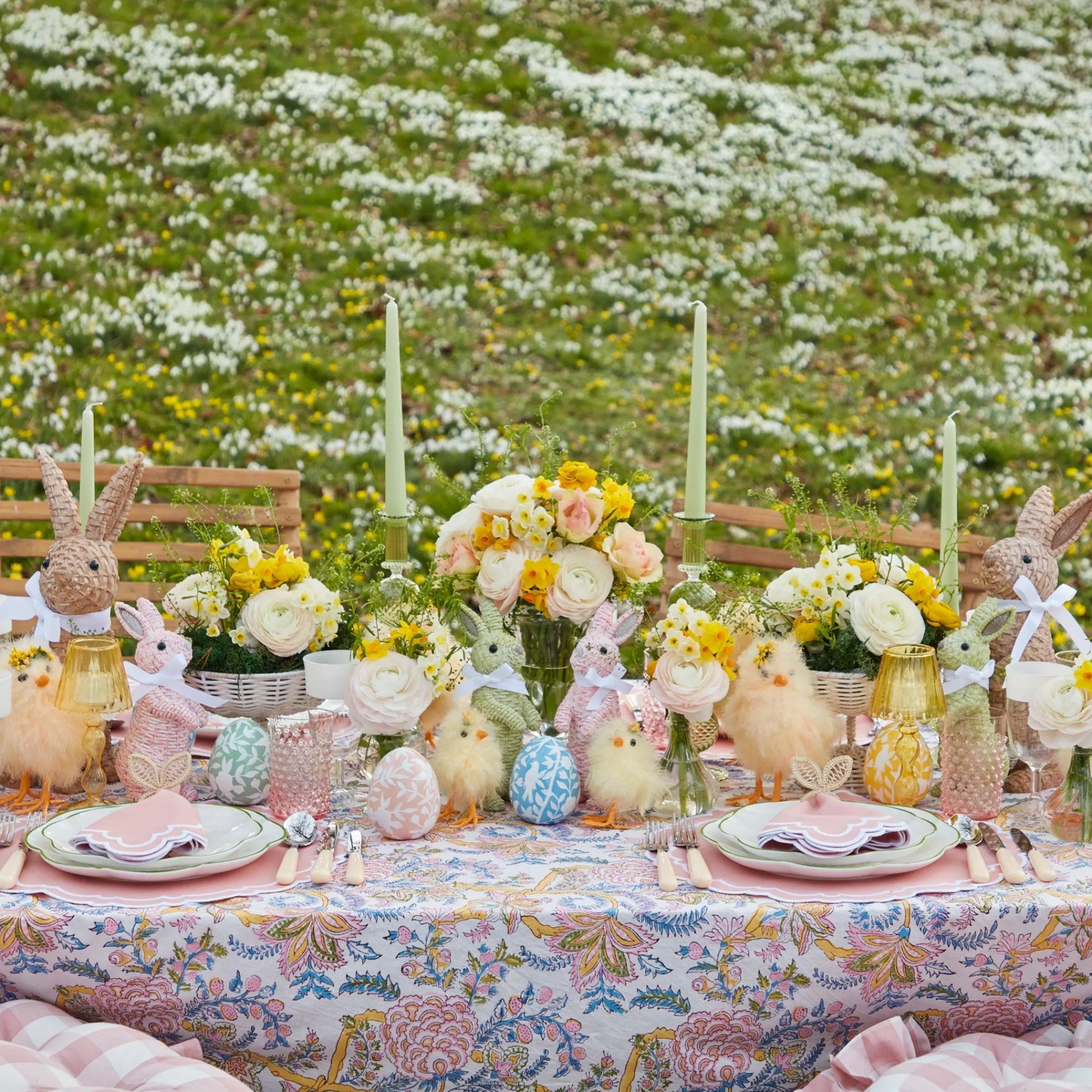 Rattan Bunny Napkin Rings (Set Of 4)|Mrs. Alice