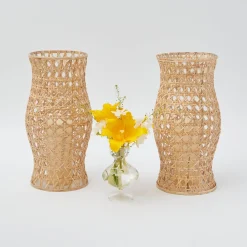 Rattan Hurricane Lantern (Pair)|Mrs. Alice Outlet