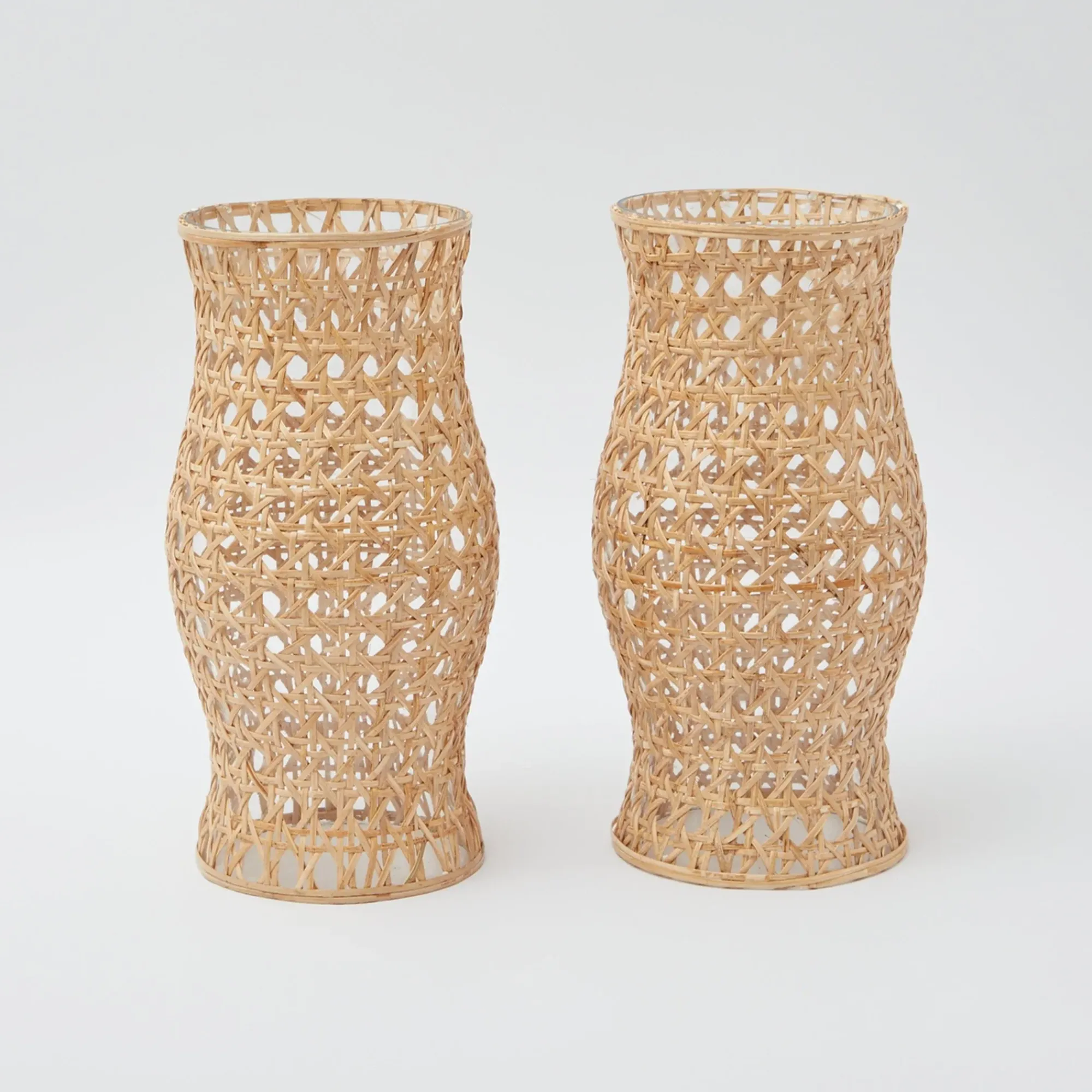 Rattan Hurricane Lantern (Pair)|Mrs. Alice Hot