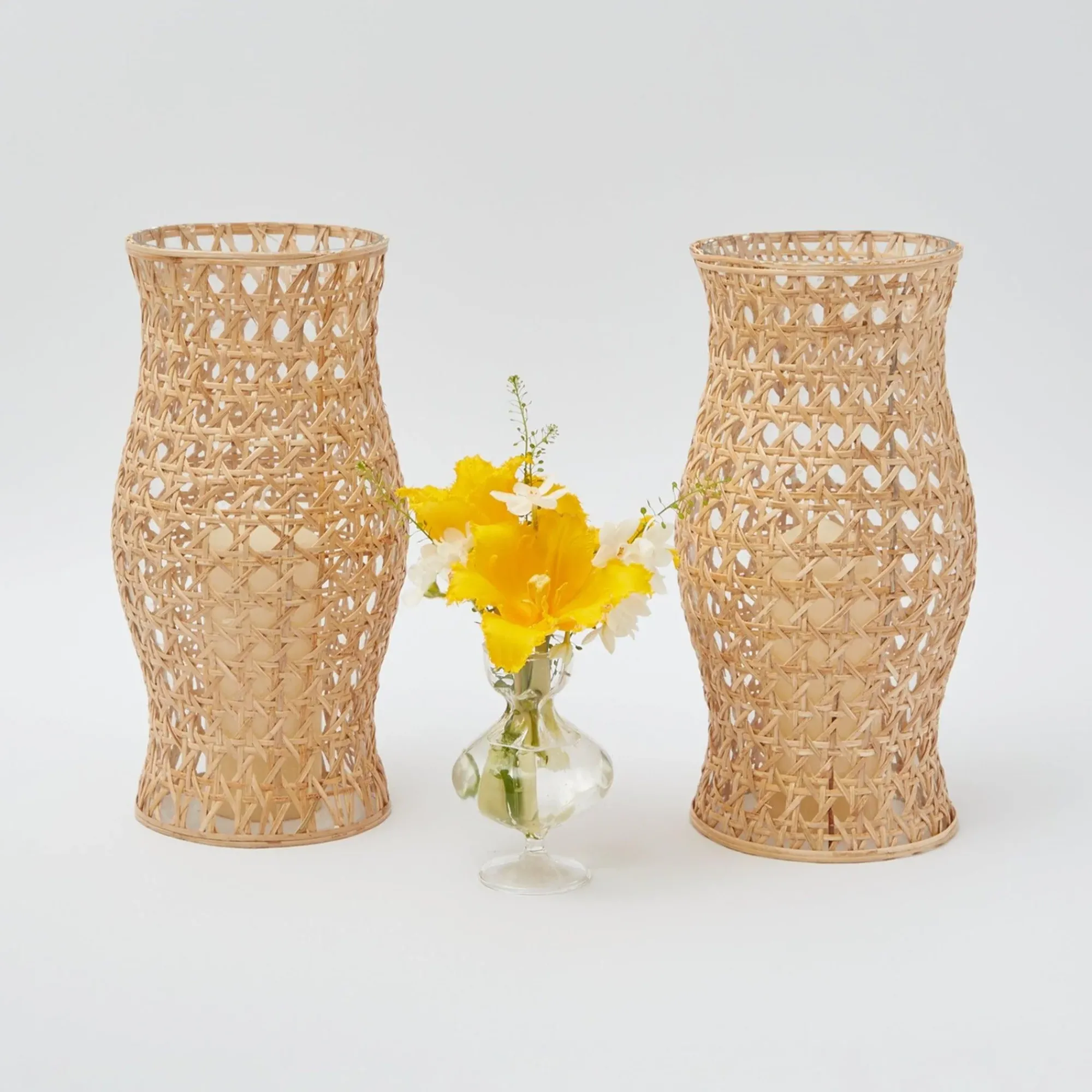 Rattan Hurricane Lantern (Pair)|Mrs. Alice Hot