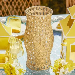 Rattan Hurricane Lantern (Pair)|Mrs. Alice Hot