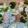 Rattan Ribboned Rabbit With Basket (Pair)|Mrs. Alice Best