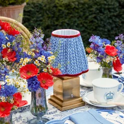 Rechargeable Lamp With Blue Lotus Lampshade|Mrs. Alice Hot