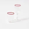 Red Rim Glassware (Set Of 8)|Mrs. Alice