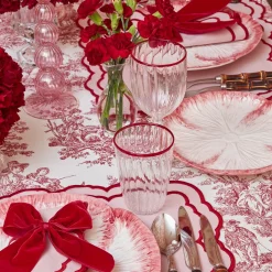 Red Rim Water Glasses (Set Of 4)|Mrs. Alice Best