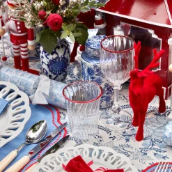 Red Rim Wine Glasses (Set Of 4)|Mrs. Alice Discount