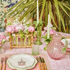 Rose Hobnail Jug With Emerald Handle|Mrs. Alice Outlet