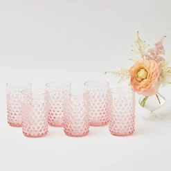 Rose Pink Hobnail Glasses (Set Of 6)|Mrs. Alice Hot
