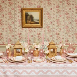 Rose Pink Hobnail Water Glasses & Jug Set|Mrs. Alice Clearance