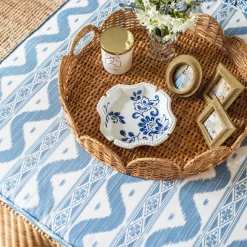 Round Rattan Scalloped Tray|Mrs. Alice