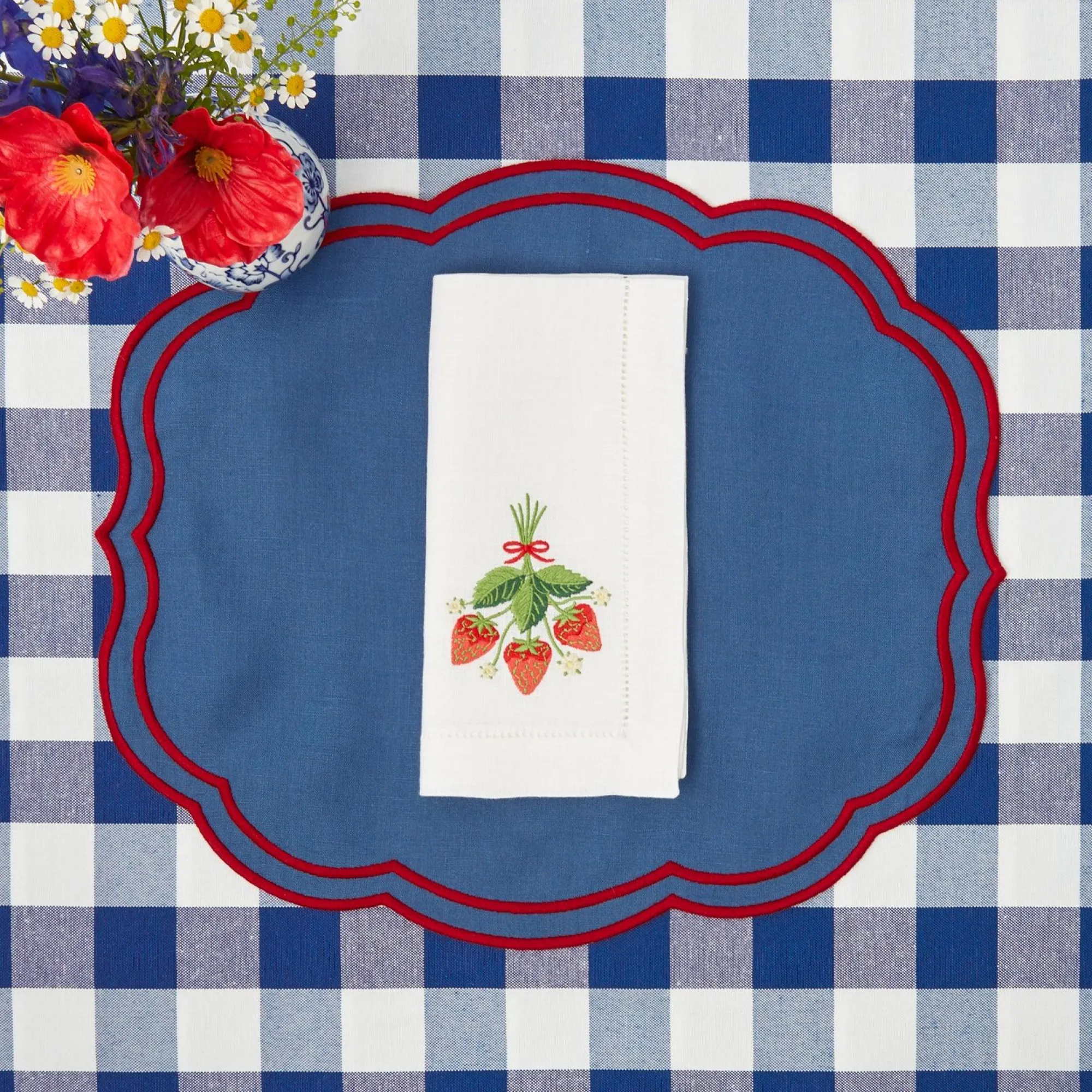 Royal Blue Gingham Tablecloth|Mrs. Alice Online