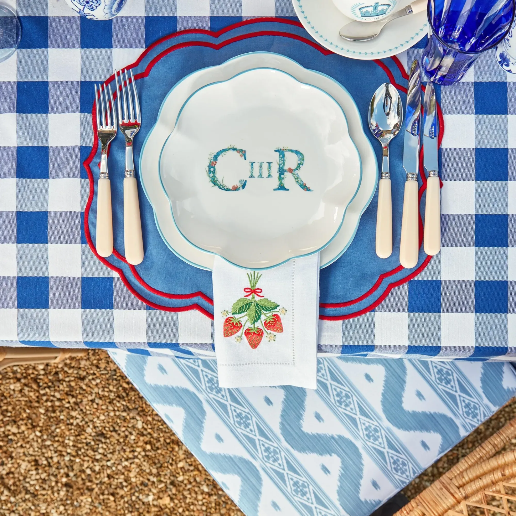 Royal Blue Gingham Tablecloth|Mrs. Alice Online