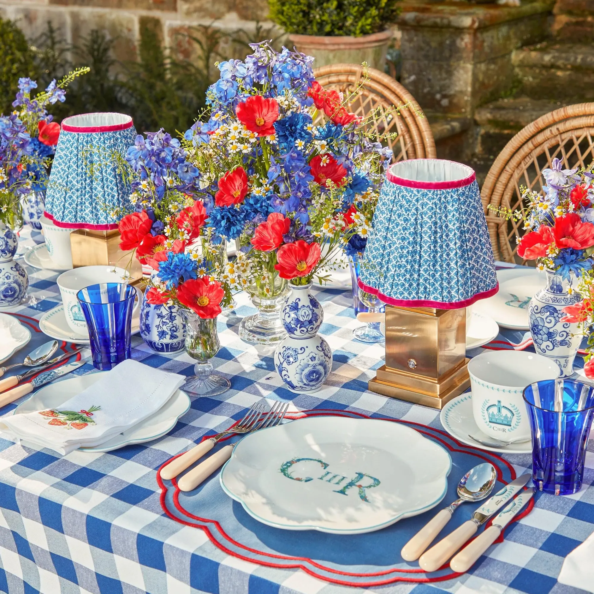 Royal Blue Gingham Tablecloth|Mrs. Alice Online