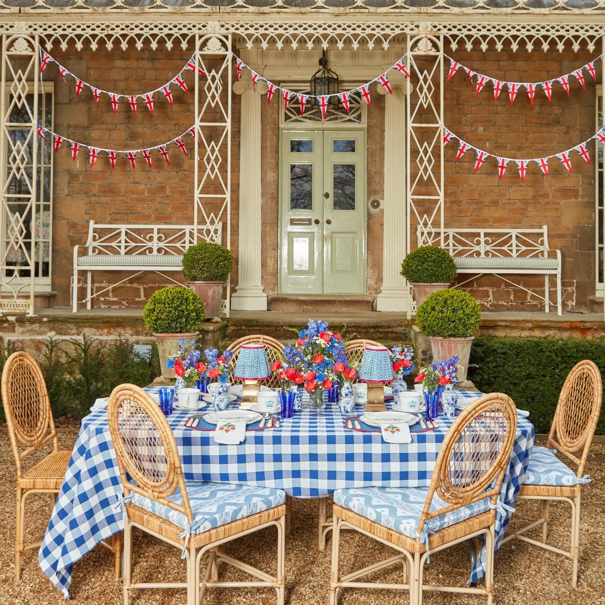 Royal Blue Gingham Tablecloth|Mrs. Alice Online
