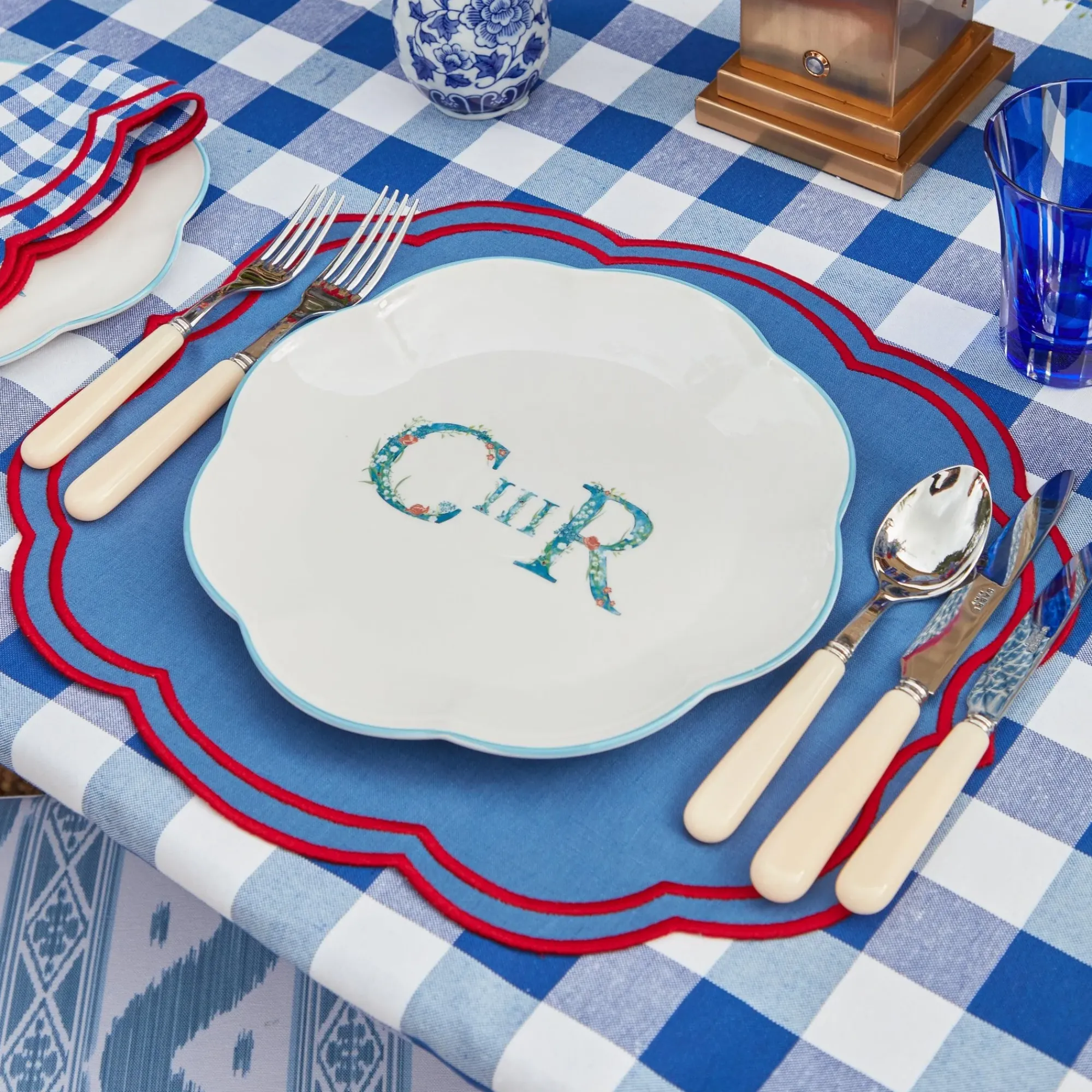 Royal Blue Gingham Tablecloth|Mrs. Alice Online