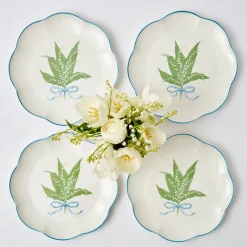 Scalloped Lily Of The Valley Starter Plate (Set Of 4)|Mrs. Alice Discount