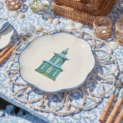 Scalloped Pagoda Dinner Plate|Mrs. Alice Best