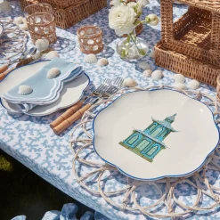Scalloped Pagoda Dinner Plate|Mrs. Alice Best
