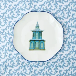 Scalloped Pagoda Dinner Plate|Mrs. Alice Best