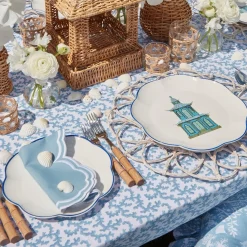 Scalloped Pagoda Dinner Plate|Mrs. Alice Best