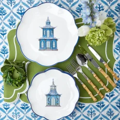 Scalloped Pagoda Dinner Plate|Mrs. Alice Best