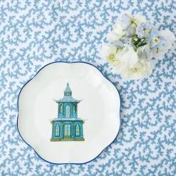 Scalloped Pagoda Dinner Plate|Mrs. Alice Best