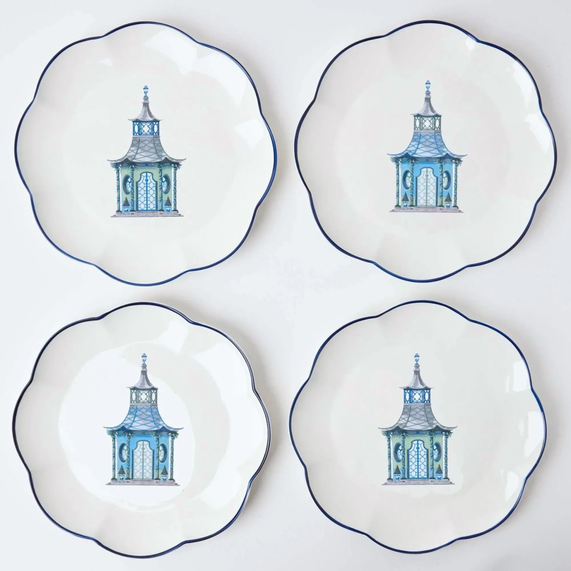 Scalloped Pagoda Starter Plate (Set Of 4)|Mrs. Alice Discount