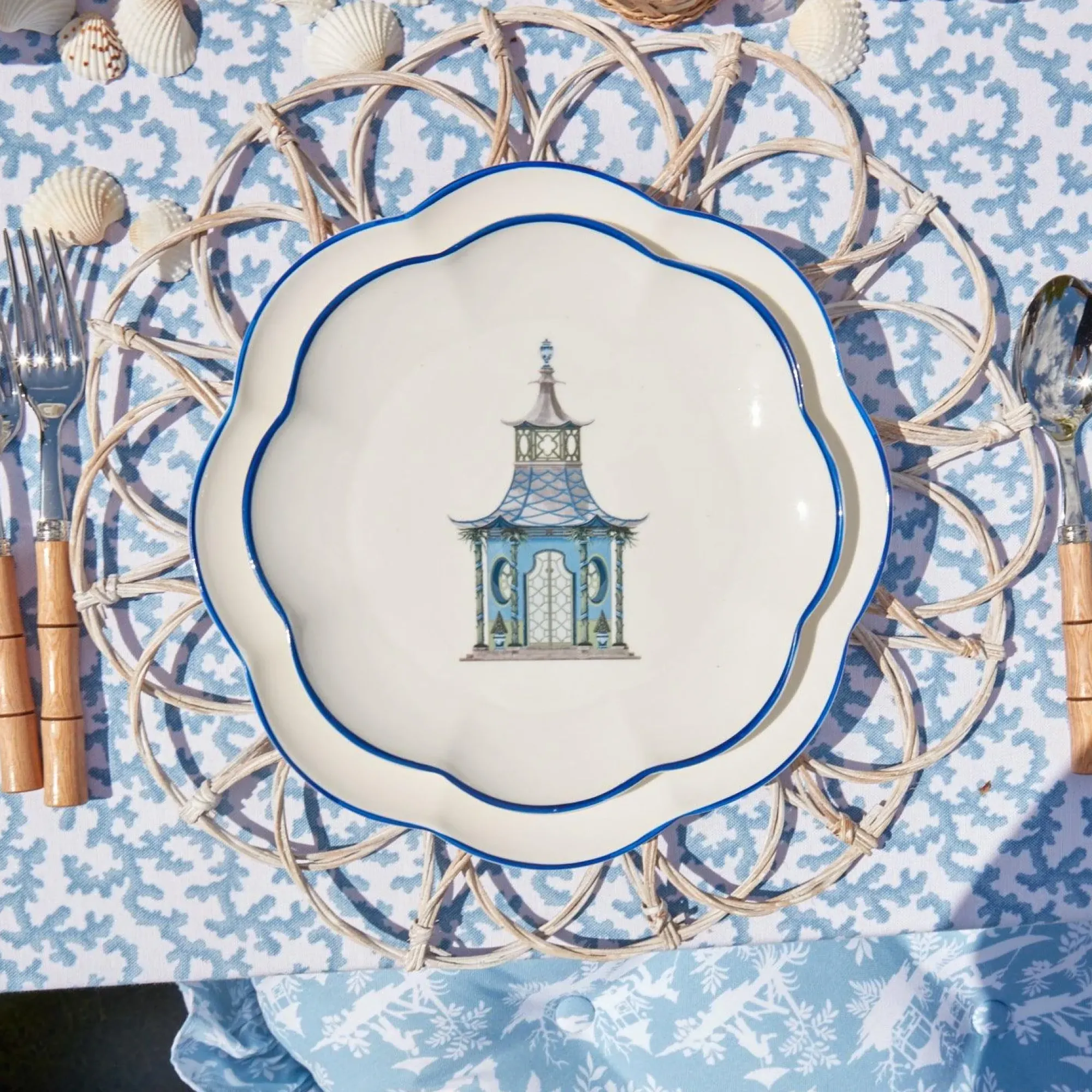 Scalloped Pagoda Starter Plate (Set Of 4)|Mrs. Alice Discount