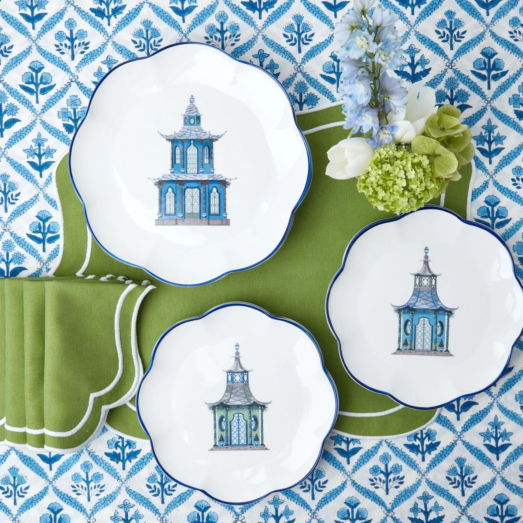 Scalloped Pagoda Starter Plate (Set Of 4)|Mrs. Alice Discount