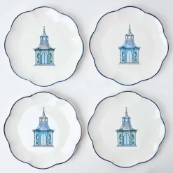 Scalloped Pagoda Starter Plate (Set Of 4)|Mrs. Alice Online