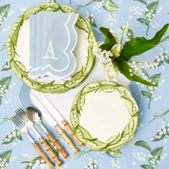 Serena Applique Blue Napkins (Set Of 4)|Mrs. Alice Discount