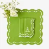 Serena Applique Green Napkins (Set Of 4)|Mrs. Alice
