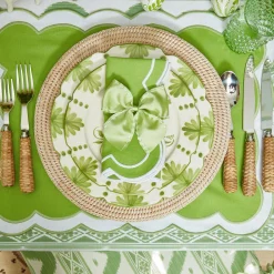 Serena Applique Green Napkins (Set Of 4)|Mrs. Alice