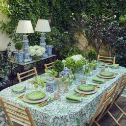 Serena Applique Green Napkins (Set Of 4)|Mrs. Alice