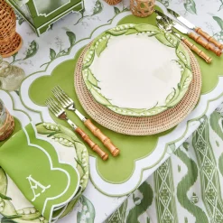 Serena Applique Green Placemats (Set Of 4)|Mrs. Alice Outlet