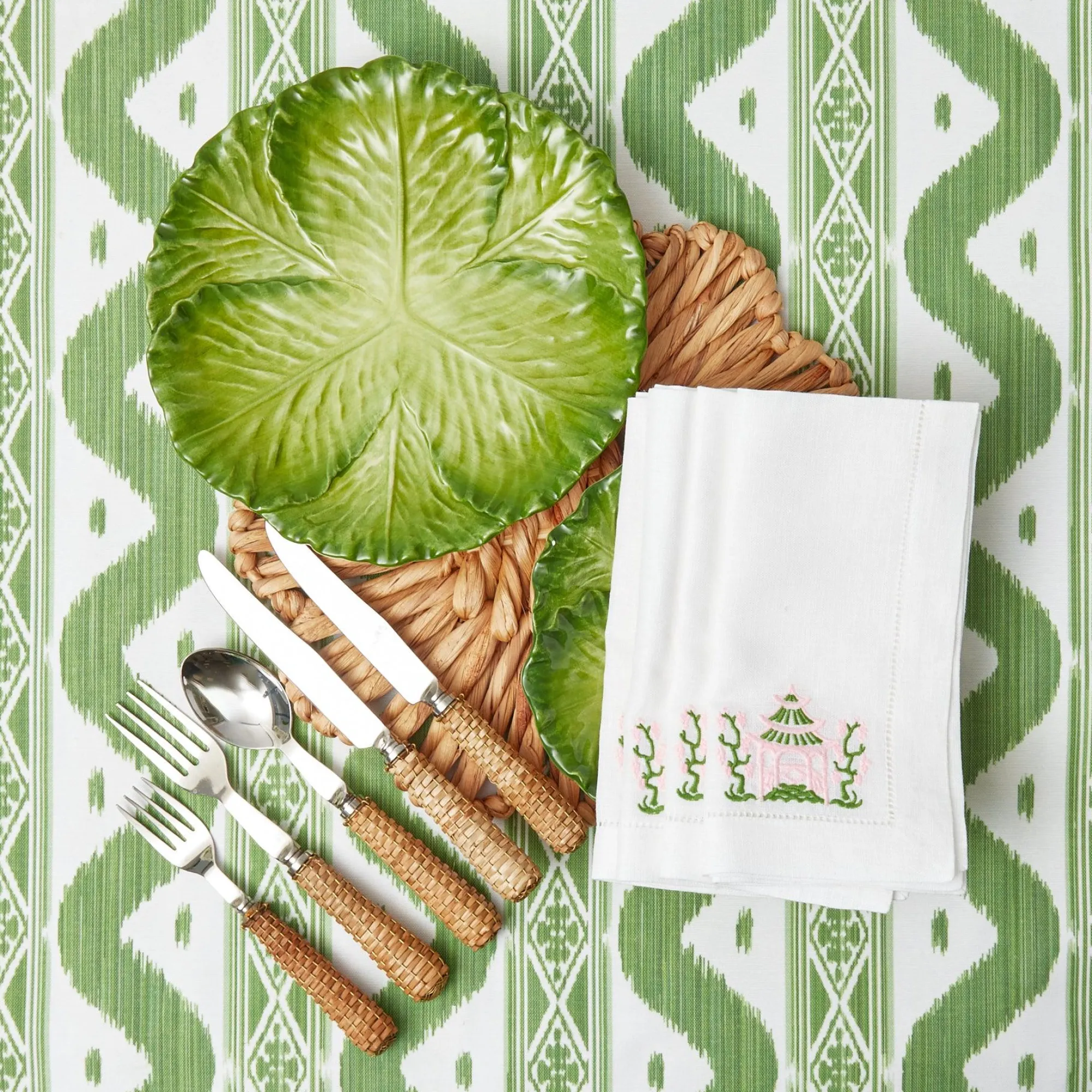 Serena Green Cabbage Dinner Plate (Set Of 4)|Mrs. Alice Sale