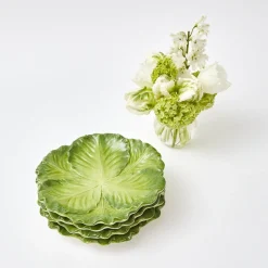 Serena Green Cabbage Starter Plate (Set Of 4)|Mrs. Alice Online
