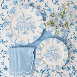 Seville Blue Gardenia Dinner Plate (Set Of 4)|Mrs. Alice