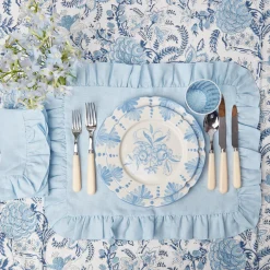 Seville Blue Gardenia Dinner Plate|Mrs. Alice Best