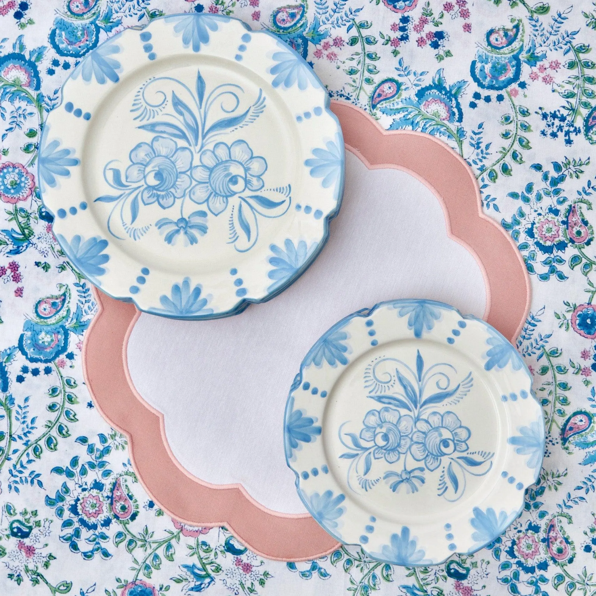 Seville Blue Gardenia Starter Plate (Set Of 4)|Mrs. Alice