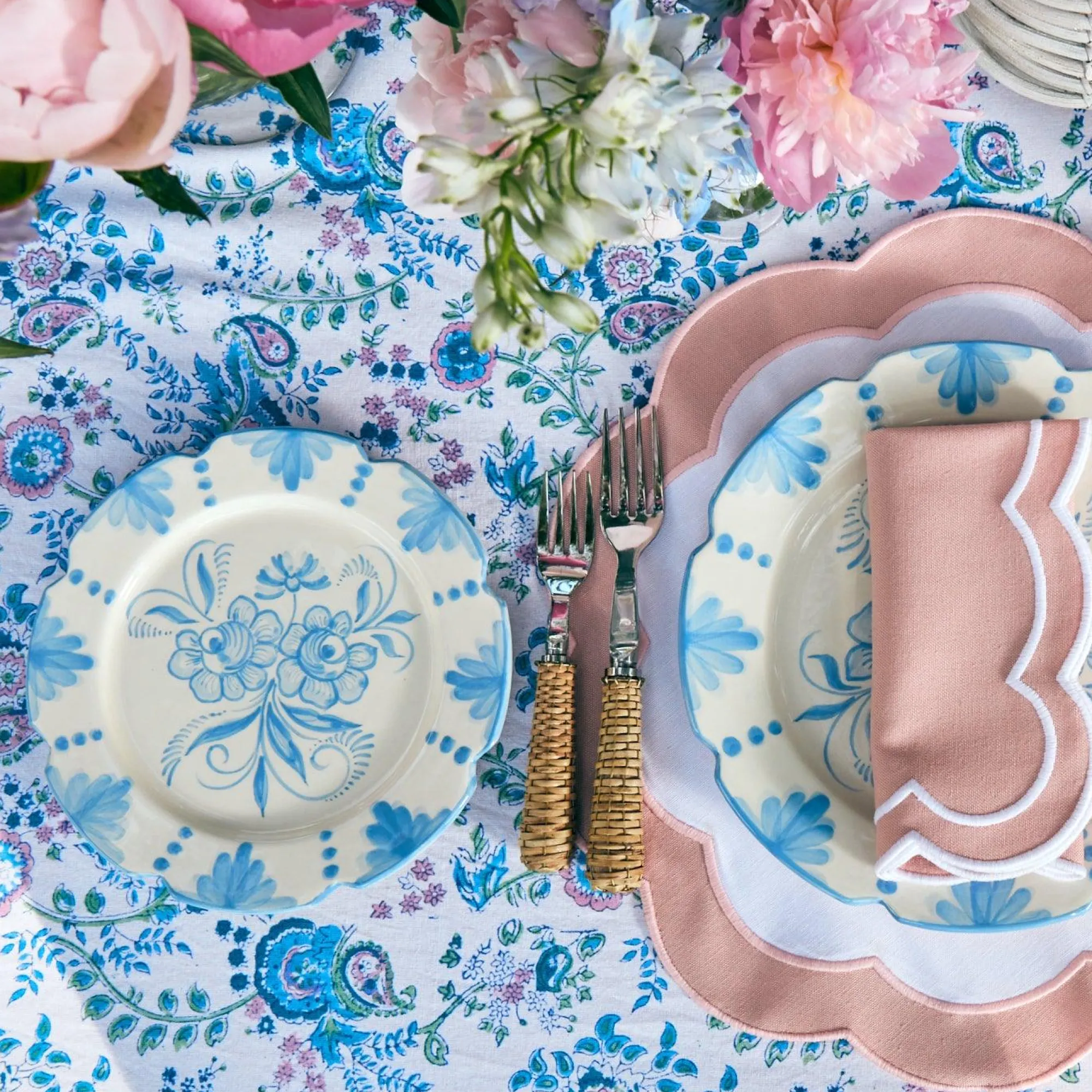 Seville Blue Gardenia Starter Plate (Set Of 4)|Mrs. Alice