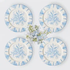 Seville Blue Gardenia Starter Plate (Set Of 4)|Mrs. Alice New