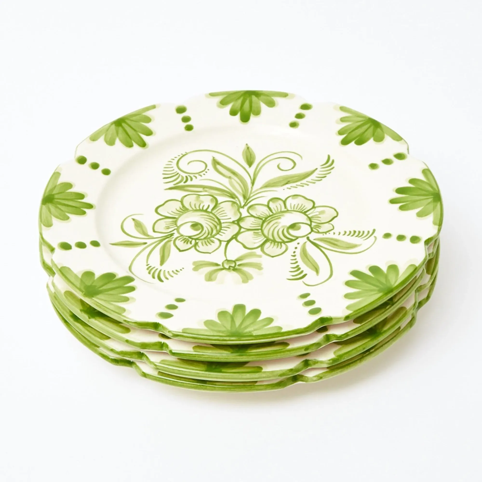 Seville Green Gardenia Dinner Plates (Set Of 4)|Mrs. Alice Best