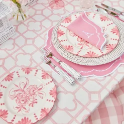 Seville Pink Gardenia Dinner & Starter Plates (Set Of 8)|Mrs. Alice Sale