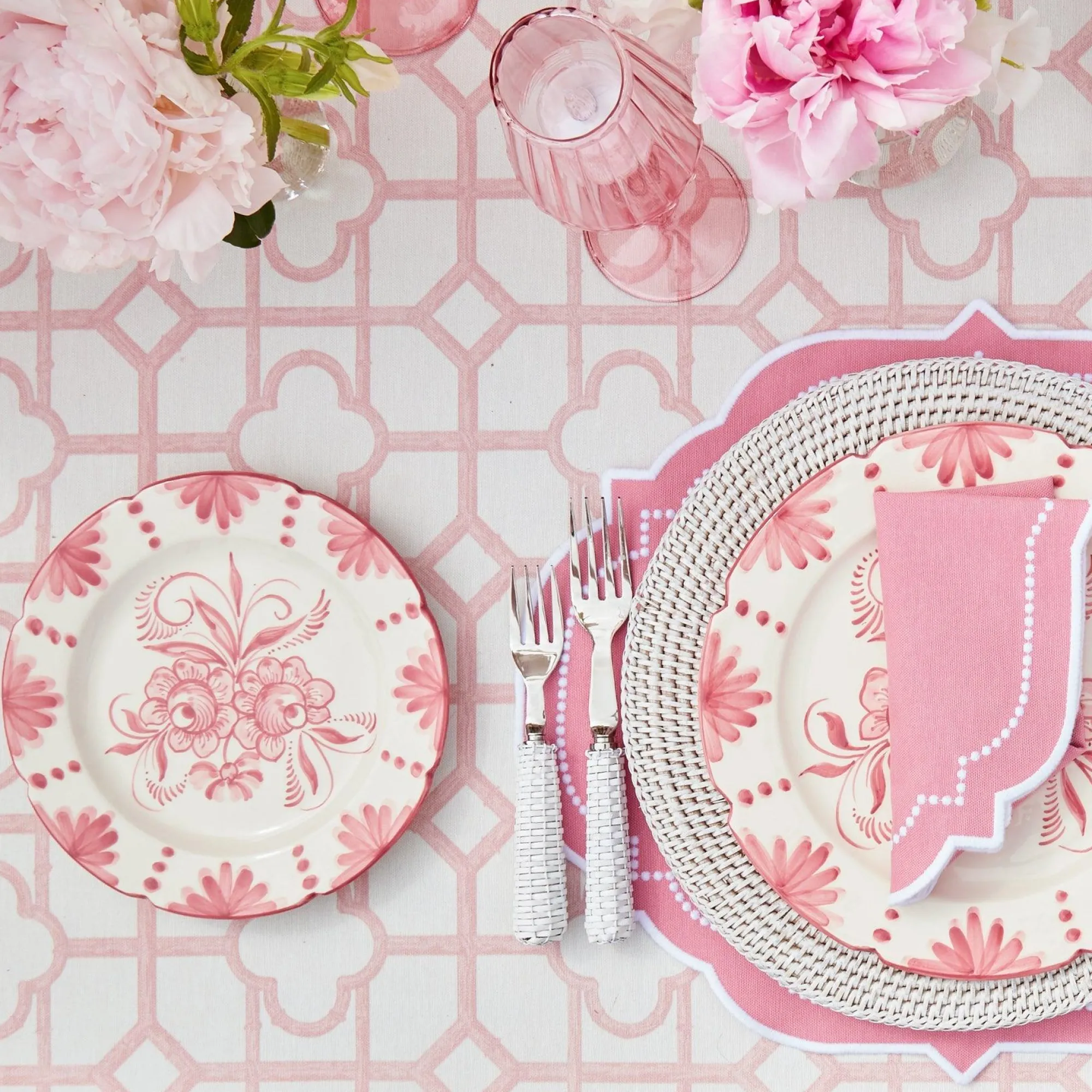 Seville Pink Gardenia Starter Plate (Set Of 4)|Mrs. Alice New