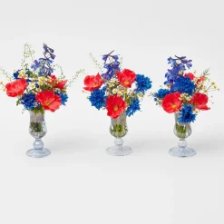 Small Blue Fluted Vase (Set Of 3)|Mrs. Alice Best