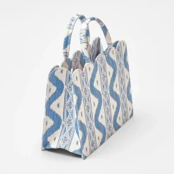 Small Tote Bag (Blue Ikat)|Mrs. Alice