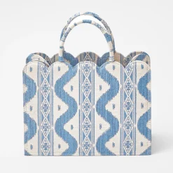 Small Tote Bag (Blue Ikat)|Mrs. Alice
