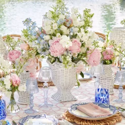 Small White Rattan Urn Vase|Mrs. Alice