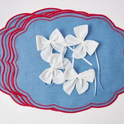 Snow White Velvet Napkin Bows (Set Of 4)|Mrs. Alice New